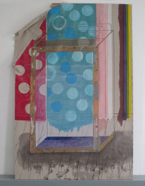 Large acrylic painting representing the escapologist Houdini
