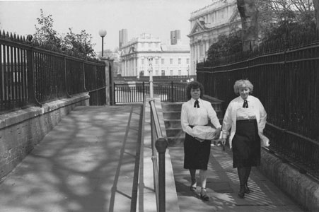 Photo of two women near old Naval Hospital, Greenwich